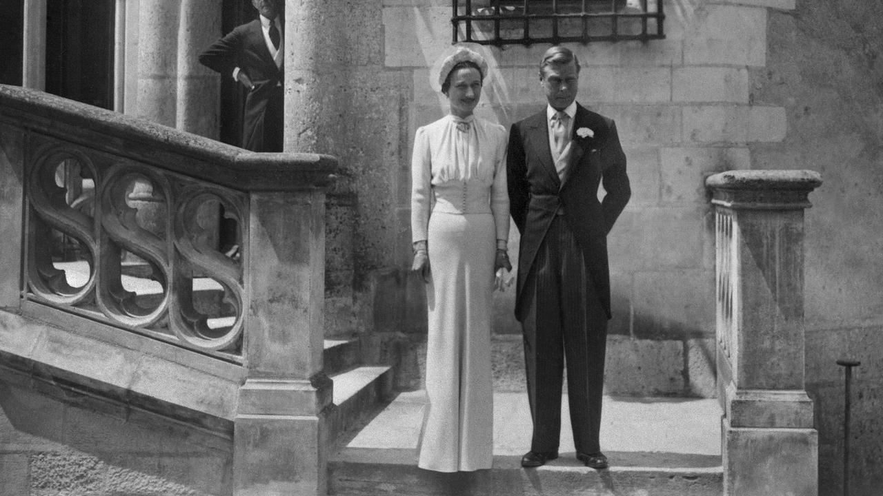 The Duke and Duchess of Windsor during their wedding, at Chateau de Candé, Monts in France. Picture: AFP Photo