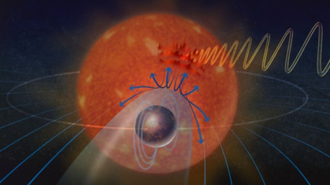 An artist's conceptual rendering of interactions between an exoplanet and its star. Picture: Alice Kitterman/National Science Foundation