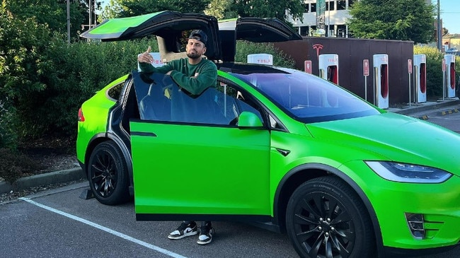 Nick Kyrgios' Tesla was allegedly stolen on Monday. Picture: Instagram