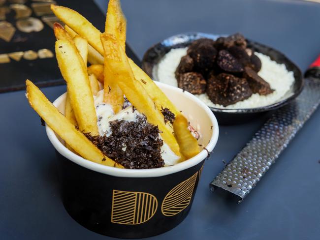 The truffle soft serve with hot chips and truffle salt. Picture: Jenifer Jagielski