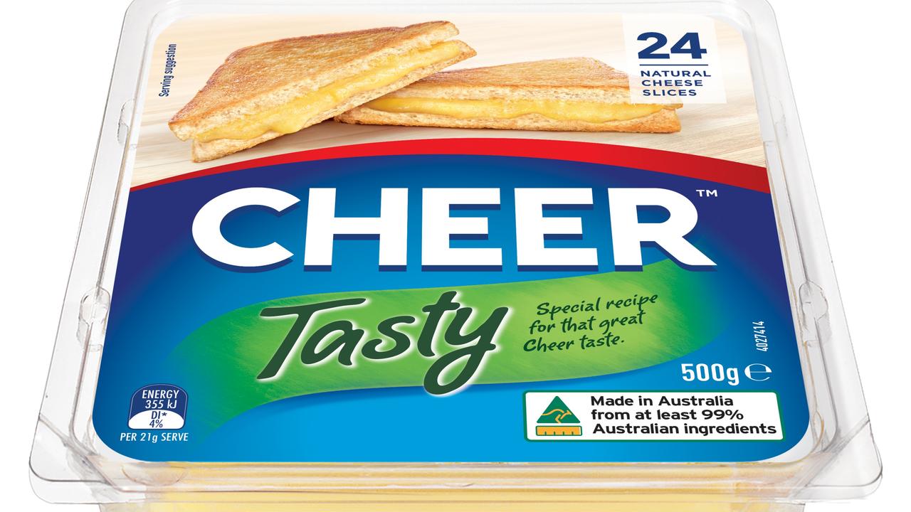 The new packet of rebranded Coon cheese, now called Cheer. Picture: Supplied