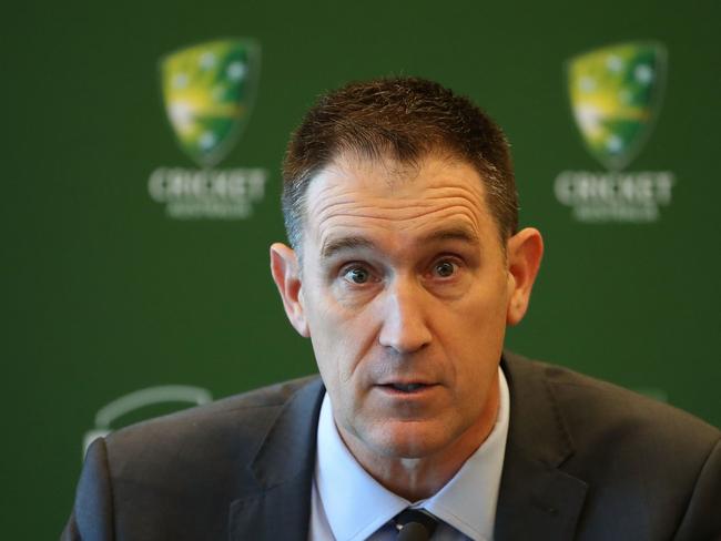 MELBOURNE, AUSTRALIA - JUNE 06:  Cricket Australia chief executive James Sutherland speaks during a Cricket Australia announcement at the Victorian Cricket and Community Centre on June 6, 2018 in Melbourne, Australia.  (Photo by Scott Barbour/Getty Images)