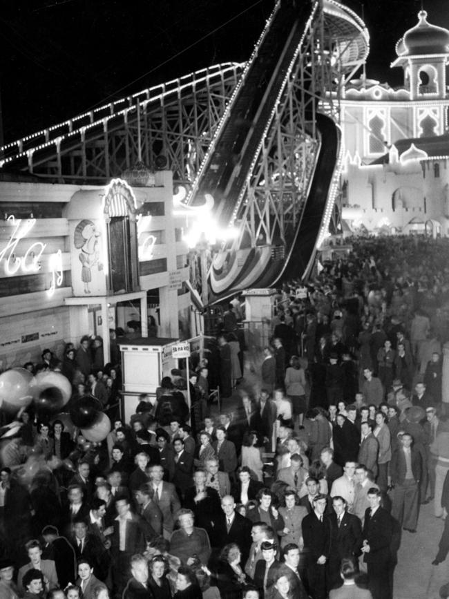 Revellers welcome in the new year near Luna Park.