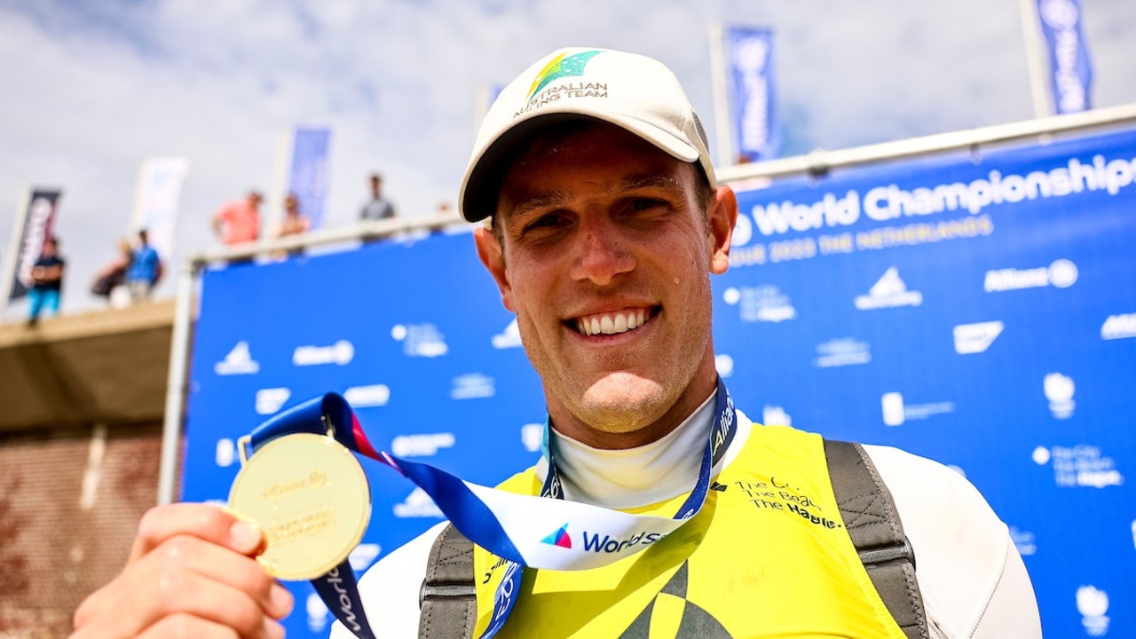 Matt Wearn won his first world title after becoming the Olympic champion in Tokyo in 2021. Picture: Sailing Energy/World Sailing