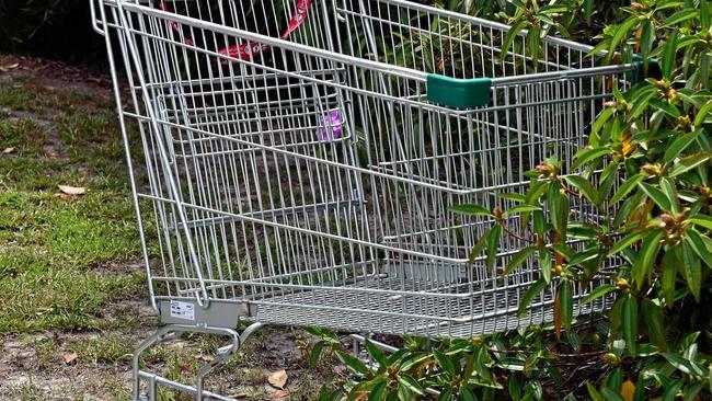 Lost trolleys are everywhere, but especially near shopping centres. Picture: Geoff Potter