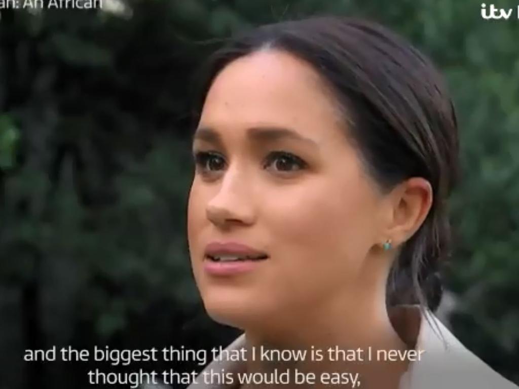 Meghan didn’t hold back in the doco. Picture: ITV. Picture: ITV