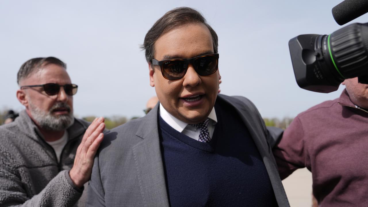 Santos’ bizarre biographical fabrications included claiming to have worked for Goldman Sachs, being Jewish and having been a college volleyball star. Picture: AP Photo/Julia Demaree Nikhinson