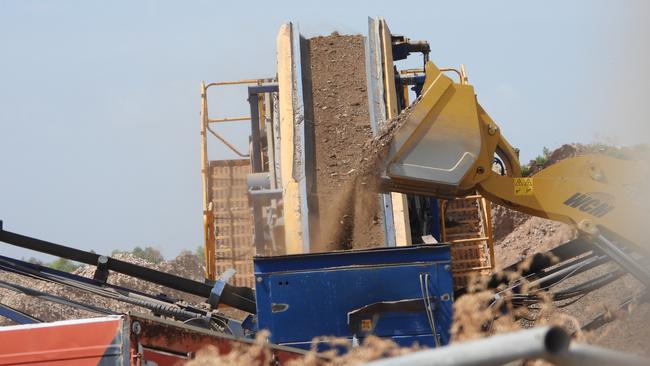 Construction and demolition waste being processed at 542 Waterloo Corner Road, Burton in January, 2022. Supplied. Picture: EPA