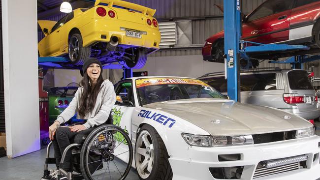 Christina Vithoulkas is building a car and plans to start drift racing. Picture: Simon Cross