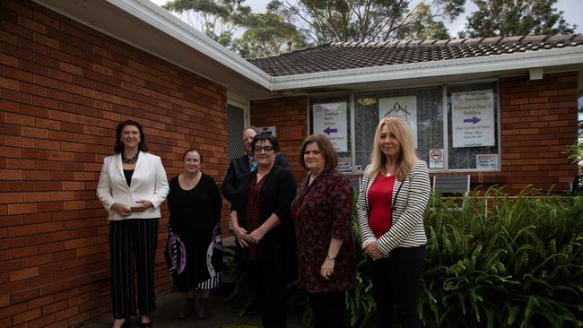 Minister for Families and Communities, Natasha Maclaren-Jones, left, with Shoalhaven Homeless Hub Business manager Gillian Vickers, centre, and Minister for the South Coast, Shelley Hancock, right, Picture: Nathan Schmidt