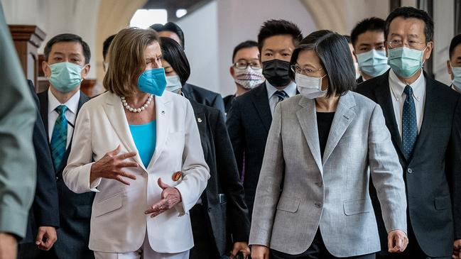 Nancy Pelosi with Taiwan's President Tsai Ing-wen in August 2022. Picture: Getty Images