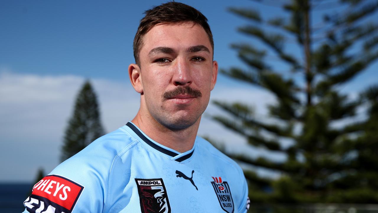 Reece Robson of the Blues poses during a New South Wales Blues State of Origin media opportunity. (Photo by Jason McCawley/Getty Images)