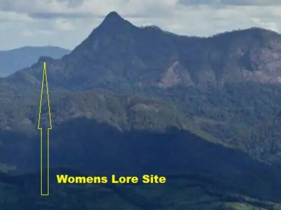 Ngarakbal Githabul women say there is sacred women's lore sites, specific to the Seven Sisters Wiangaree Tcherung Dreaming, located within the Declared Aboriginal Place area on the step ledge on the northern face of Mt Warning.