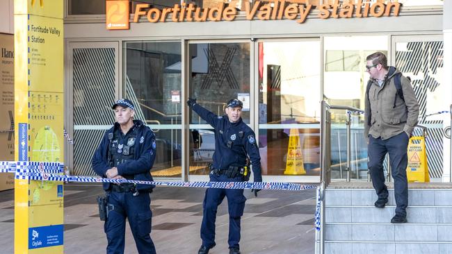 Queensland Police located three men on platform 4. Picture: Richard Walker