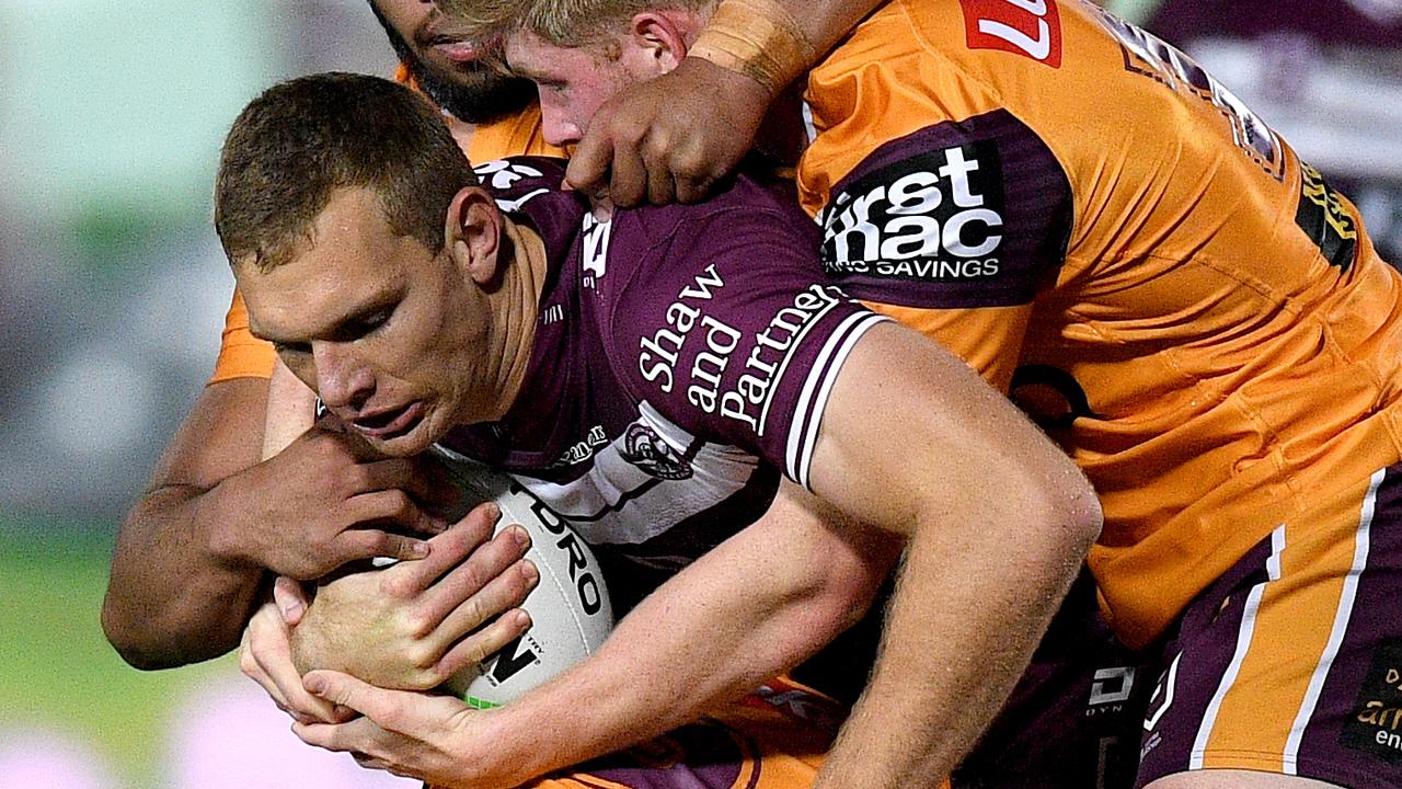 Manly comes from 18 points down to beat Brisbane Broncos 20-18 in