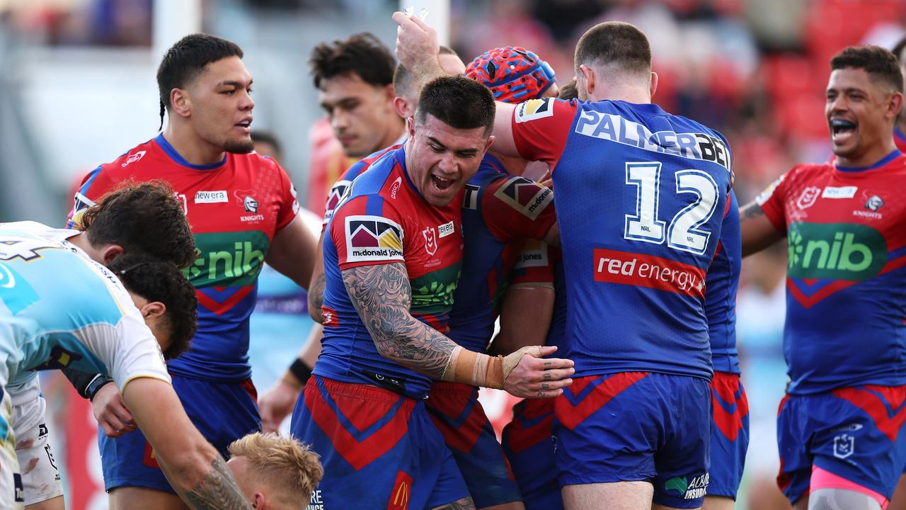 The Knights have responded to critics of their bye round holiday, scoring more than 45 points for the first time since Round 26 2013. Picture: Getty Images.