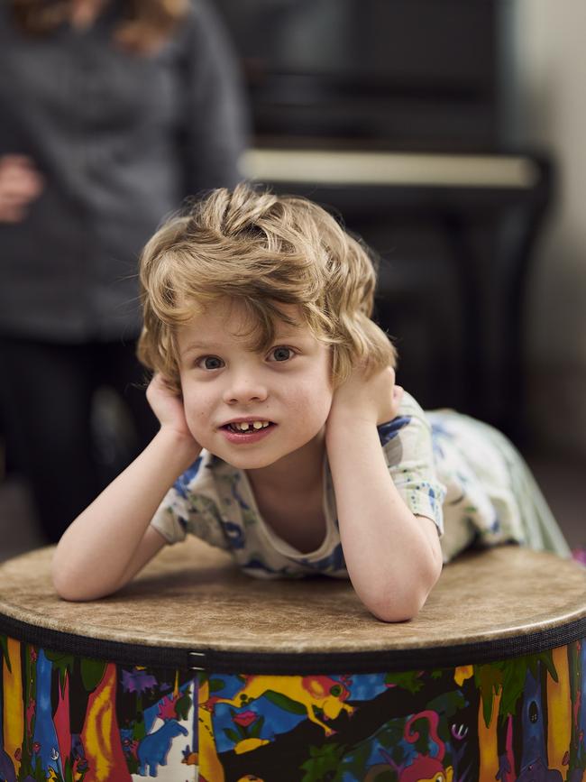 Music therapy changed Arlo’s life. Picture: Matt Loxton