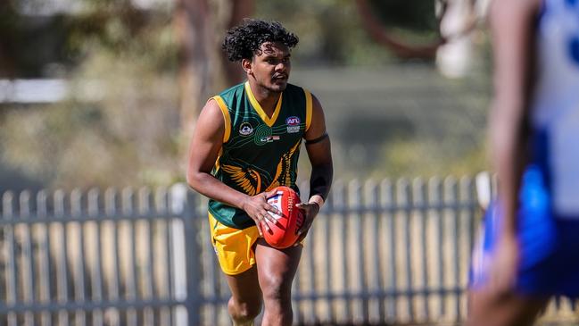 Kane Sevallos was among the best for Pioneer against Wests. Picture: AFLNT Media