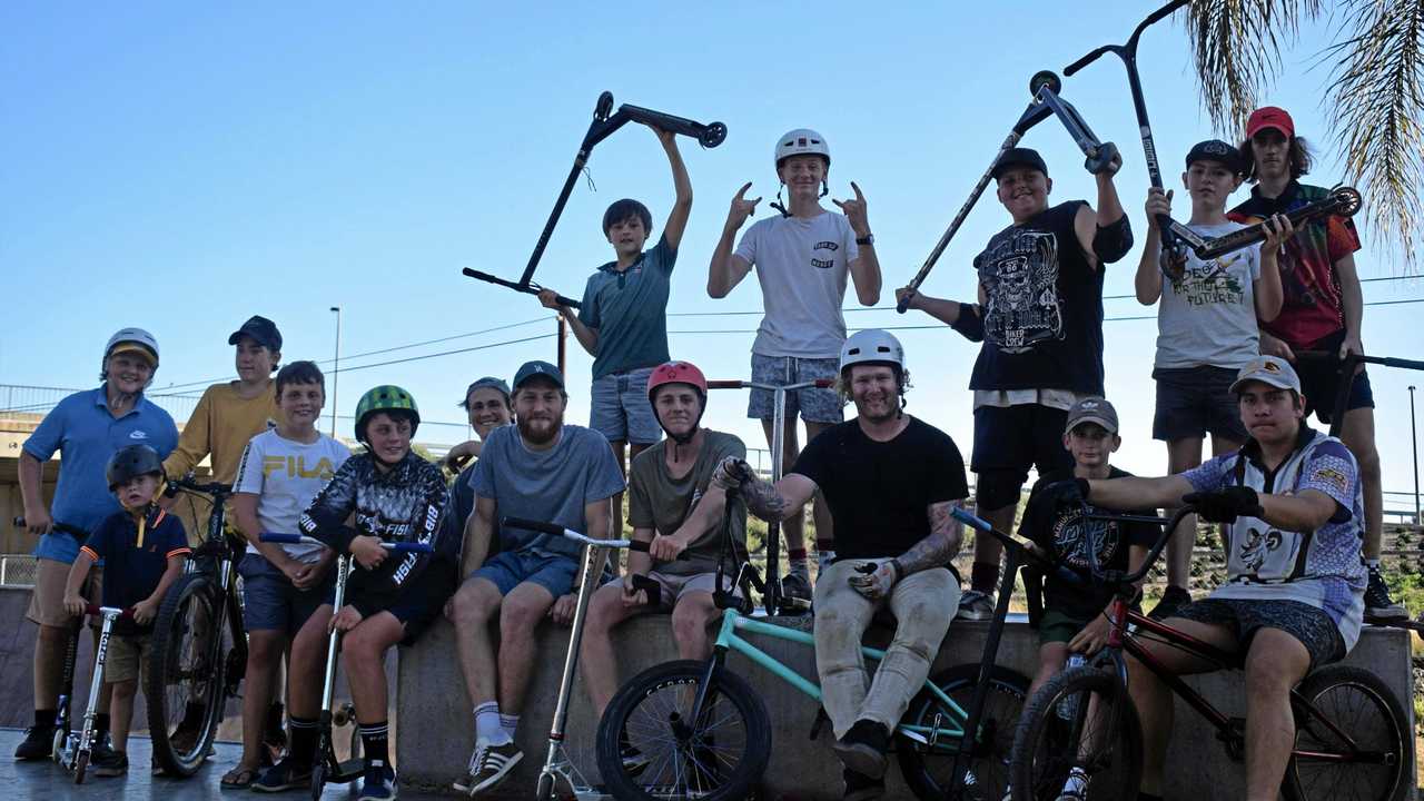 TIPS AND TRICKS: Chinchilla youth spent the afternoon with former professional BMX rider Josh Fountain, enjoying an afternoon of tricks and talks. Picture: Zoe Bell