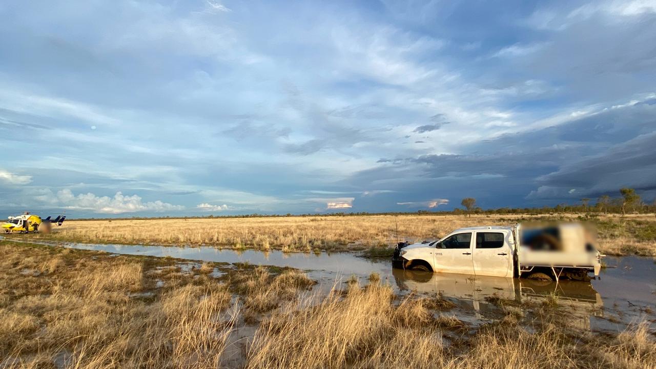 Three travellers walked for 12 hours to save the father and son. Picture: RACQ LifeFlight Rescue