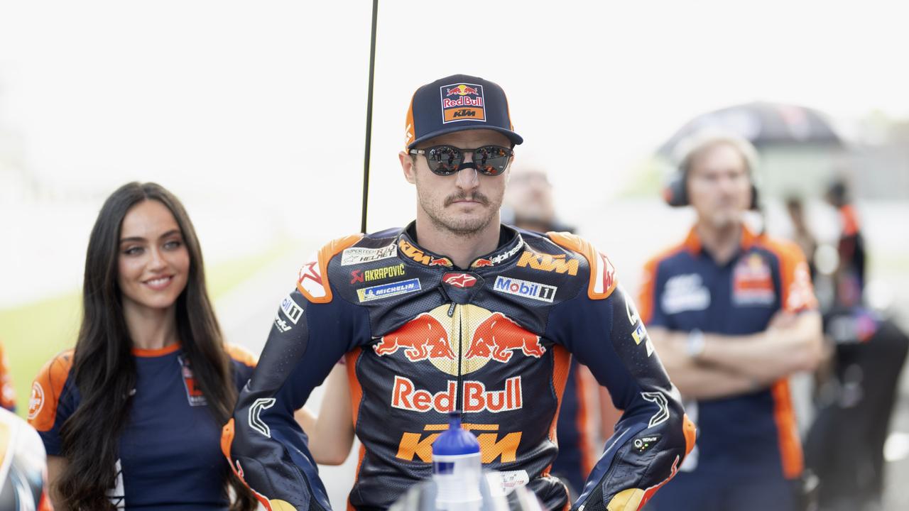 SCARPERIA, ITALY - JUNE 01: Jack Miller of Australia and Bull KTM Factory Racing prepares to start on grid during the MotoGP Of Italy - Sprint at Mugello Circuit on June 01, 2024 in Scarperia, Italy. (Photo by Mirco Lazzari gp/Getty Images)