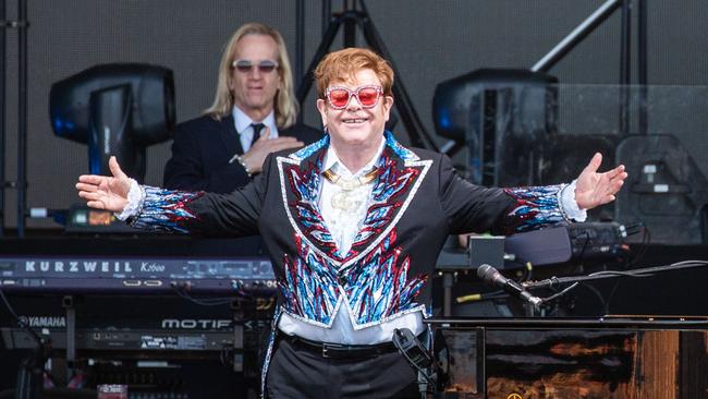 Sir Elton John performs at Victoria's iconic Hanging Rock. Picture: Brett Schewitz