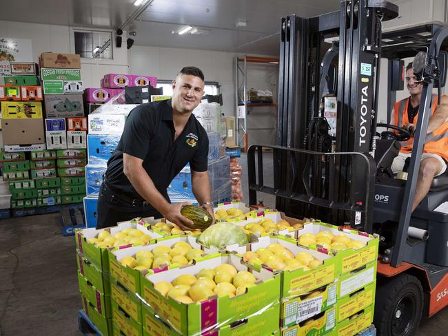 Big MichaelÕs Fruit and Vegetables director Peter Marinos posing at Big MichaelÕs warehouse at Brisbane Markets, 385 Sherwood Rd, Rocklea, Brisbane, 18th of December 2019. (AAP Image/Attila Csaszar)