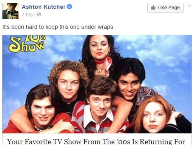 Fool’s favourite ... Actor Ashton Kutcher's prank. Picture: Ashton Kutcher / Facebook