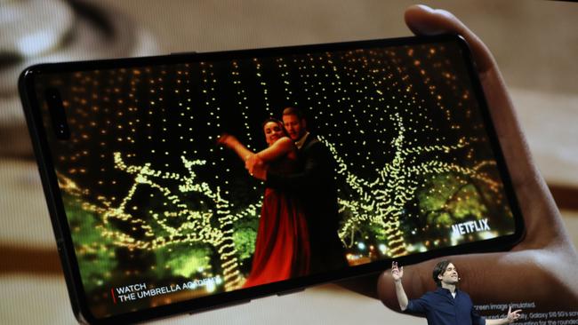 The Galaxy Fold opens up to become a seven-inch tablet. Picture: Justin Sullivan/Getty Images/AFP