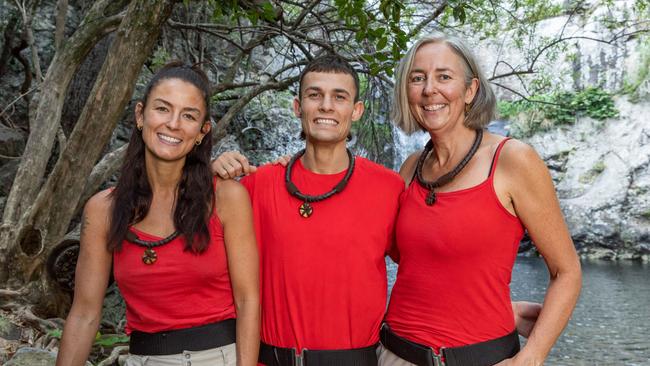 I’m A Celeb’s final three (L-R) Aesha Scott, Harry Garside and Liz Ellis.