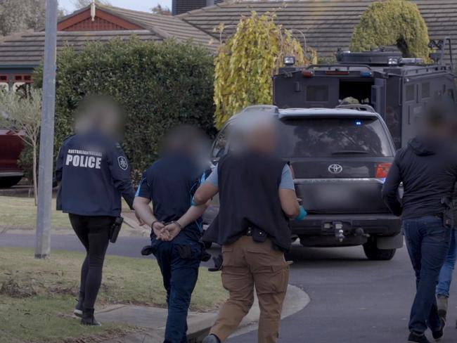 Police raids in connection with Operation Ironside. A raid in Sydenham.