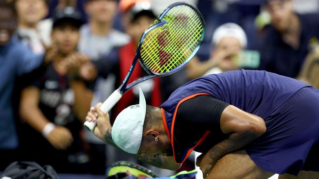 Nick Kyrgios after the match. Picture: Getty Images