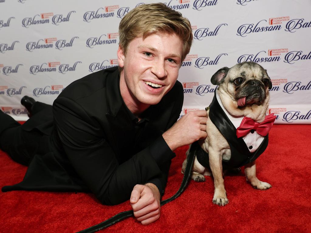 Robert Irwin and Doug the Pug attend the Endometriosis Foundation Of America's Annual Blossom Ball at Gotham Hall in New York City. Picture: Jamie McCarthy/Getty Images