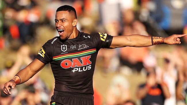 Stephen Crichton shifts to fullback for the Panthers against the Bulldogs. Picture: Mark Kolbe/Getty Images