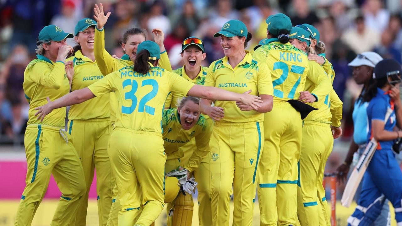 Australia beat India to win gold in cricket’s Commonwealth Games debut in Birmingham, but the sport is set to be scrapped from the program in Glasgow. Picture: Ryan Pierse / Getty Images