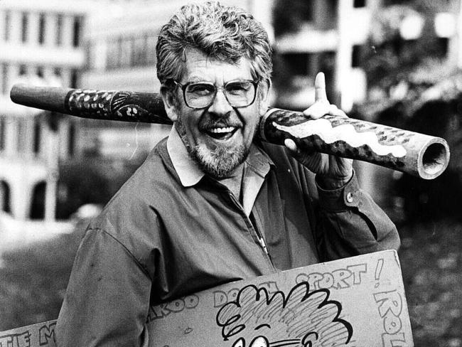 Back then ... Rolf Harris armed with didgeridoo and wobble board on June 11, 1990.