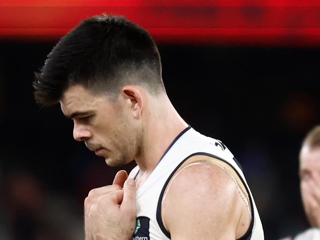 MELBOURNE, AUSTRALIA – JUNE 02: Matthew Kennedy of the Blues looks dejected after a loss during the 2023 AFL Round 12 match between the Melbourne Demons and the Carlton Blues at the Melbourne Cricket Ground on June 2, 2023 in Melbourne, Australia. (Photo by Michael Willson/AFL Photos via Getty Images)