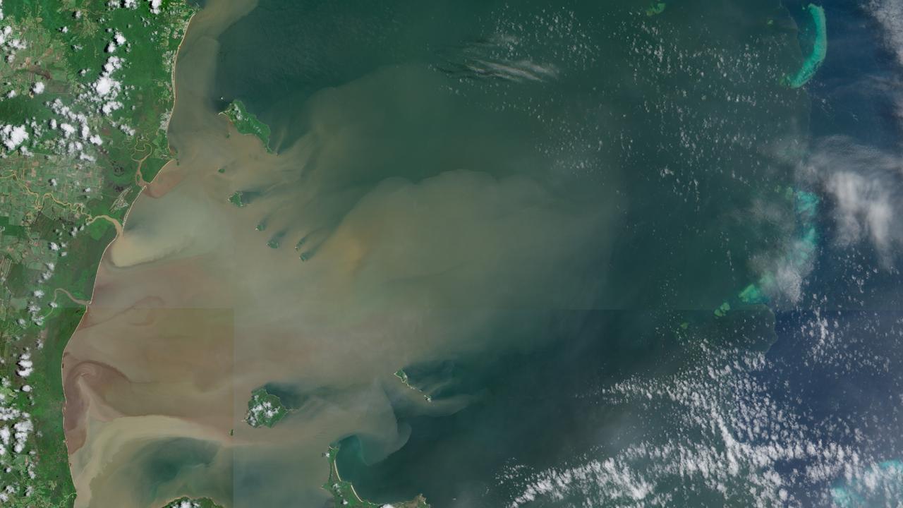 Recent downpours have sent plumes of sediment 100's of kilometres across the Queensland coast. Snapshots of Tully river on February 6, extracted from the Copernicus Browser and analysed by TropWATER James Cook University.