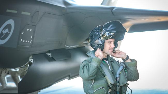 An Australian Top Gun prepares for a mission as part of Arnhem Thunder 2021. Picture: Glenn Campbell