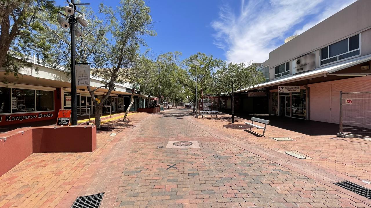 Alice Springs’ Todd Mall could be opened up to traffic as part of a multimillion-dollar redevelopment. Picture: Daniel Wood