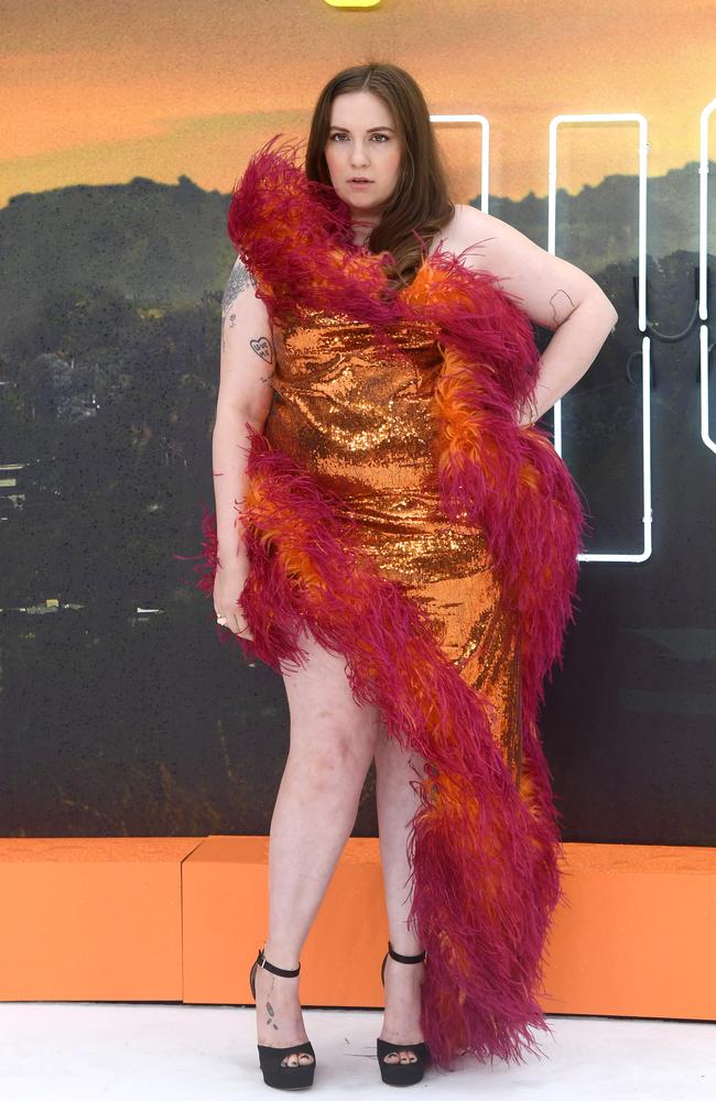 Former Girls star Lena Dunham, pictured at the British premiere, portrays Catherine Share in Once Upon a Time in Hollywood. Picture: Getty Images