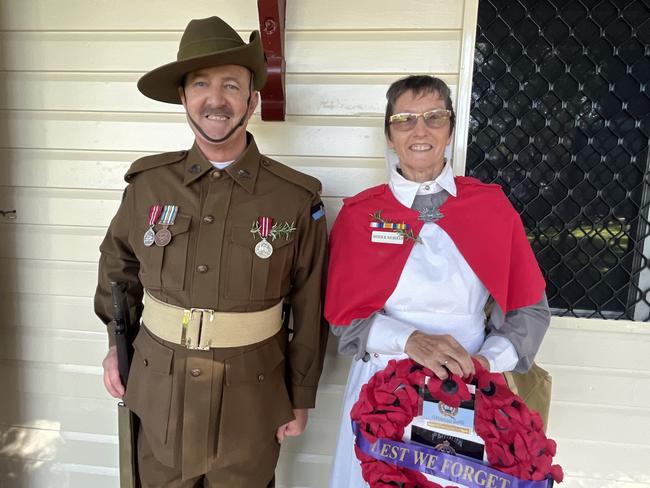 Derek and Carrie Ingham at the Hervey Bay Anzac Day service.