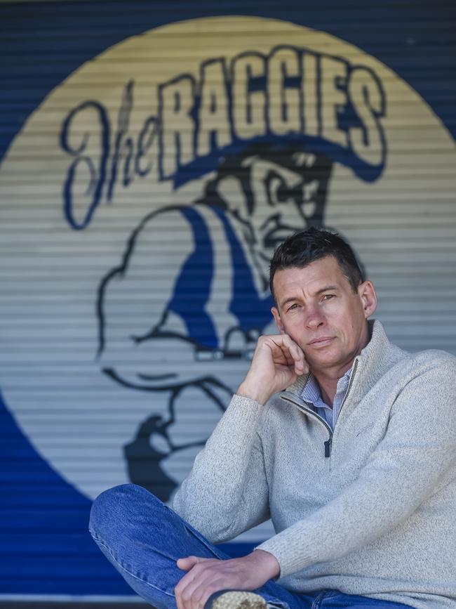 Chris Grigg at the Athelstone football club. Picture: Roy Vandervegt