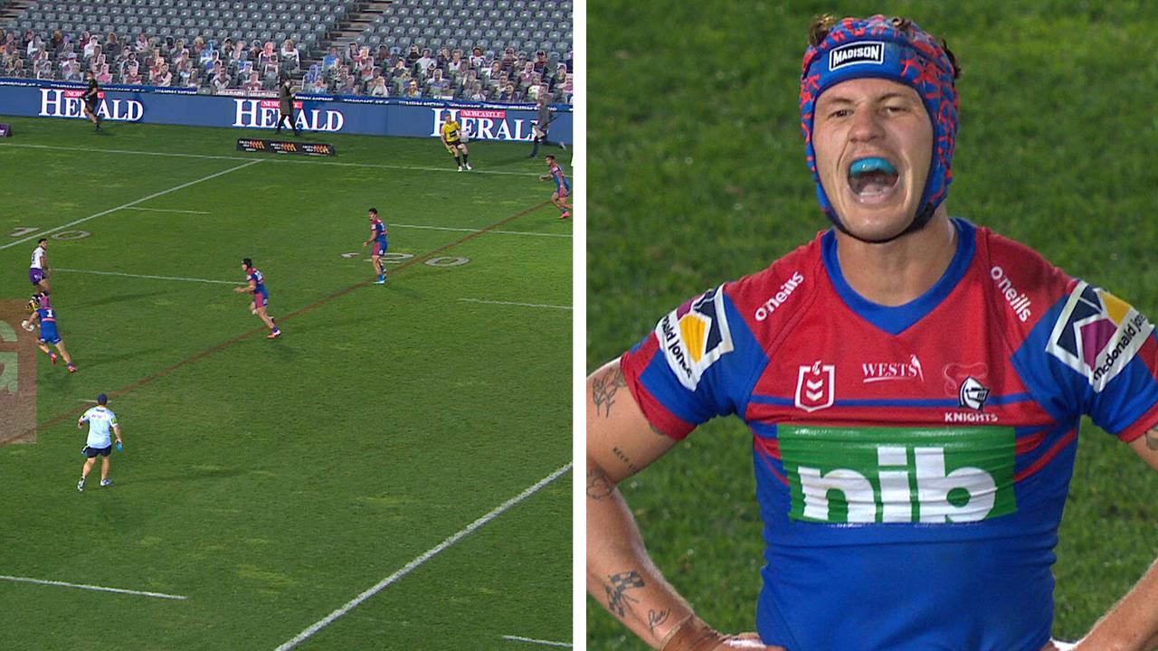 Kalyn Ponga realises he should have passed right.