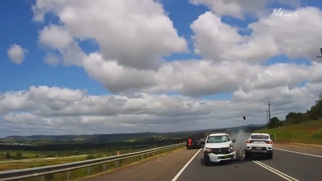 Terrifying dashcam shows driver fall asleep at wheel