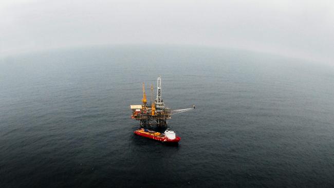 The Cobia oil rig in the Bass Strait. Picture: Alex Coppel.