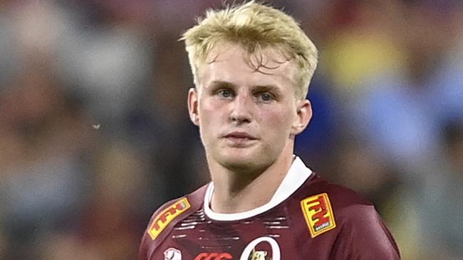 TOWNSVILLE, AUSTRALIA - FEBRUARY 25:  Tom Lynagh of the Reds looks on during the round one Super Rugby Pacific match between Queensland Reds and Hurricanes at Queensland Country Bank Stadium, on February 25, 2023, in Townsville, Australia. (Photo by Ian Hitchcock/Getty Images)