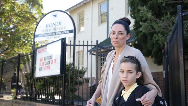 Bondi Public School president Camille Usher with daughter Millie. Picture: Craig Wilson