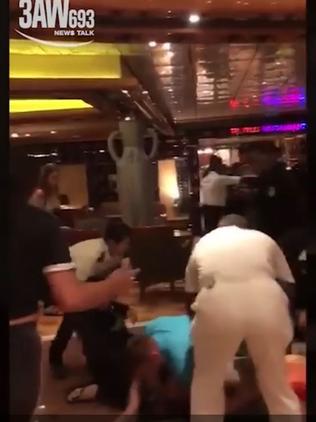 A fight breaks out on the ship. Picture: 3AW