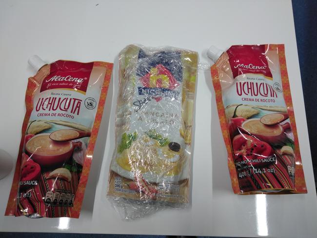 Soup packets allegedly containing drugs. Picture: Australian Federal Police